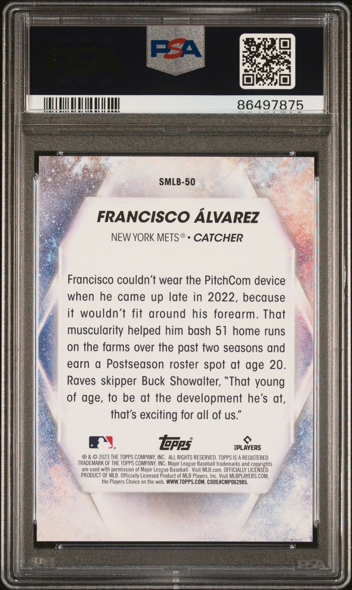 Graded 2023 Topps Francisco Alvarez #SMLB50 Stars of MLB Rookie RC Baseball Card PSA 10 Gem Mint