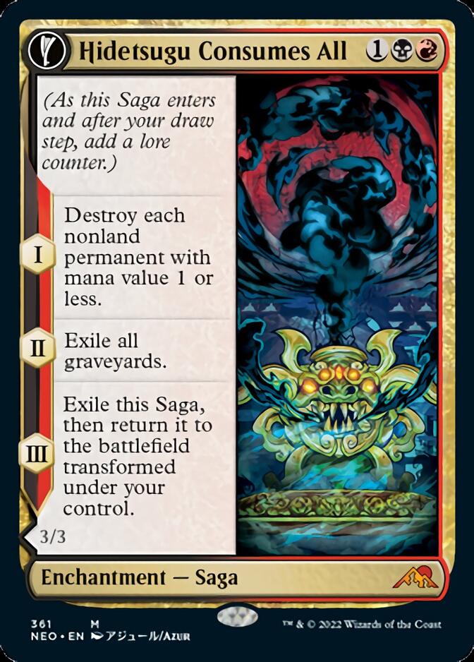 Hidetsugu Consumes All // Vessel of the All-Consuming (NEO-361) - Kamigawa: Neon Dynasty: (Showcase, fandfc)