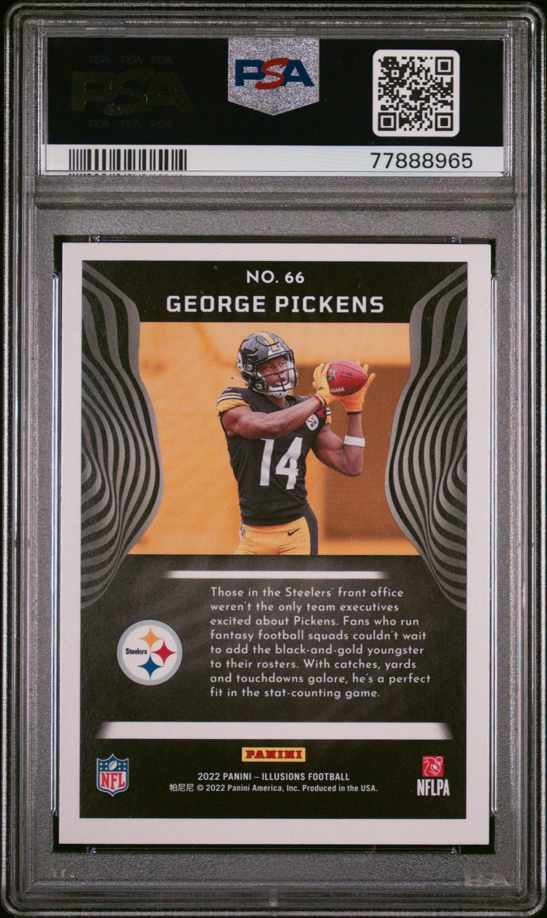 Graded 2022 Panini Illusions George Pickens #66 Rookie RC Football Card PSA 10 Gem Mint