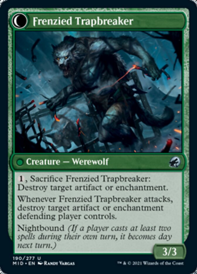 Outland Liberator // Frenzied Trapbreaker (MID-190) - Innistrad: Midnight Hunt: (Double Faced Transform) Foil