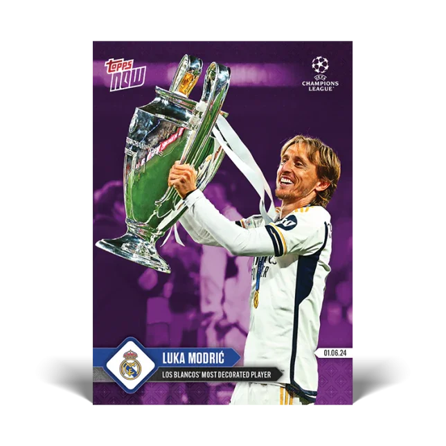 2024 Topps Now Luka Modric #136 Purple #/99 Soccer Card
