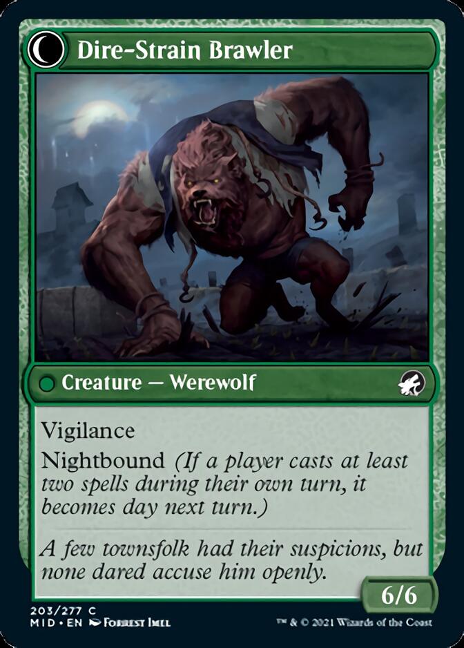 Tireless Hauler // Dire-Strain Brawler (MID-203) - Innistrad: Midnight Hunt: (Double Faced Transform) Foil