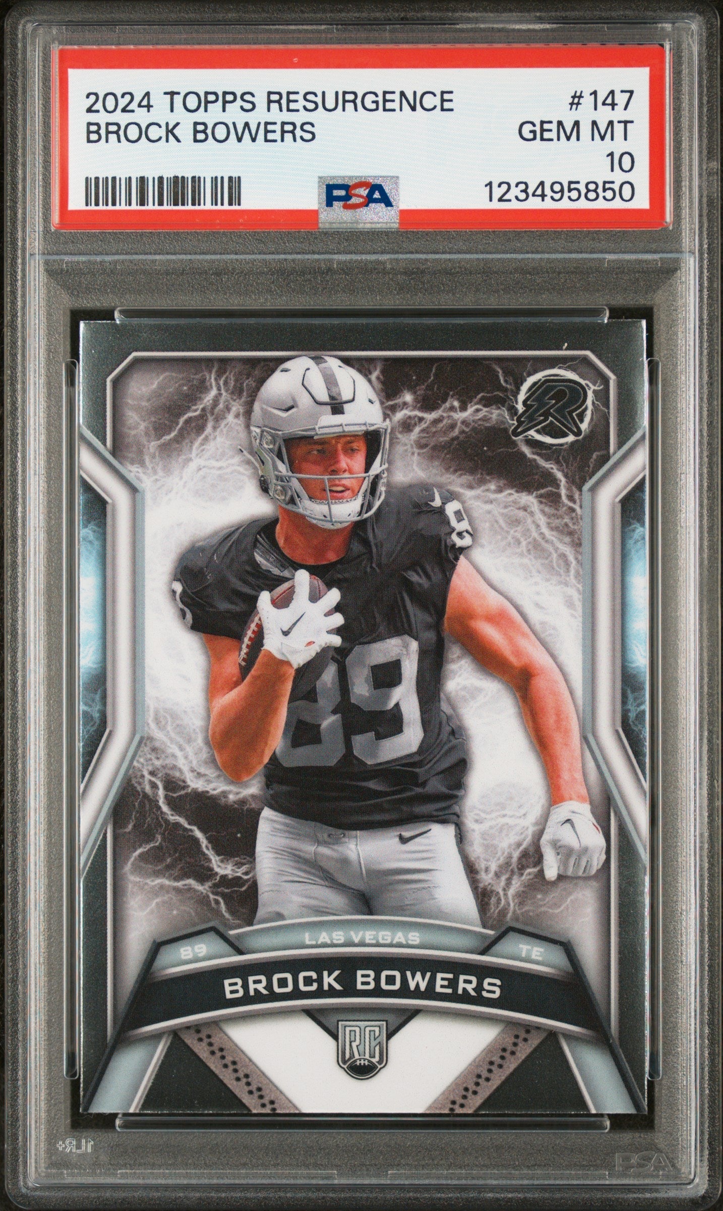 Graded 2024 Topps Resurgence Brock Bowers #147 Rookie RC Football Card PSA 10 Gem Mint