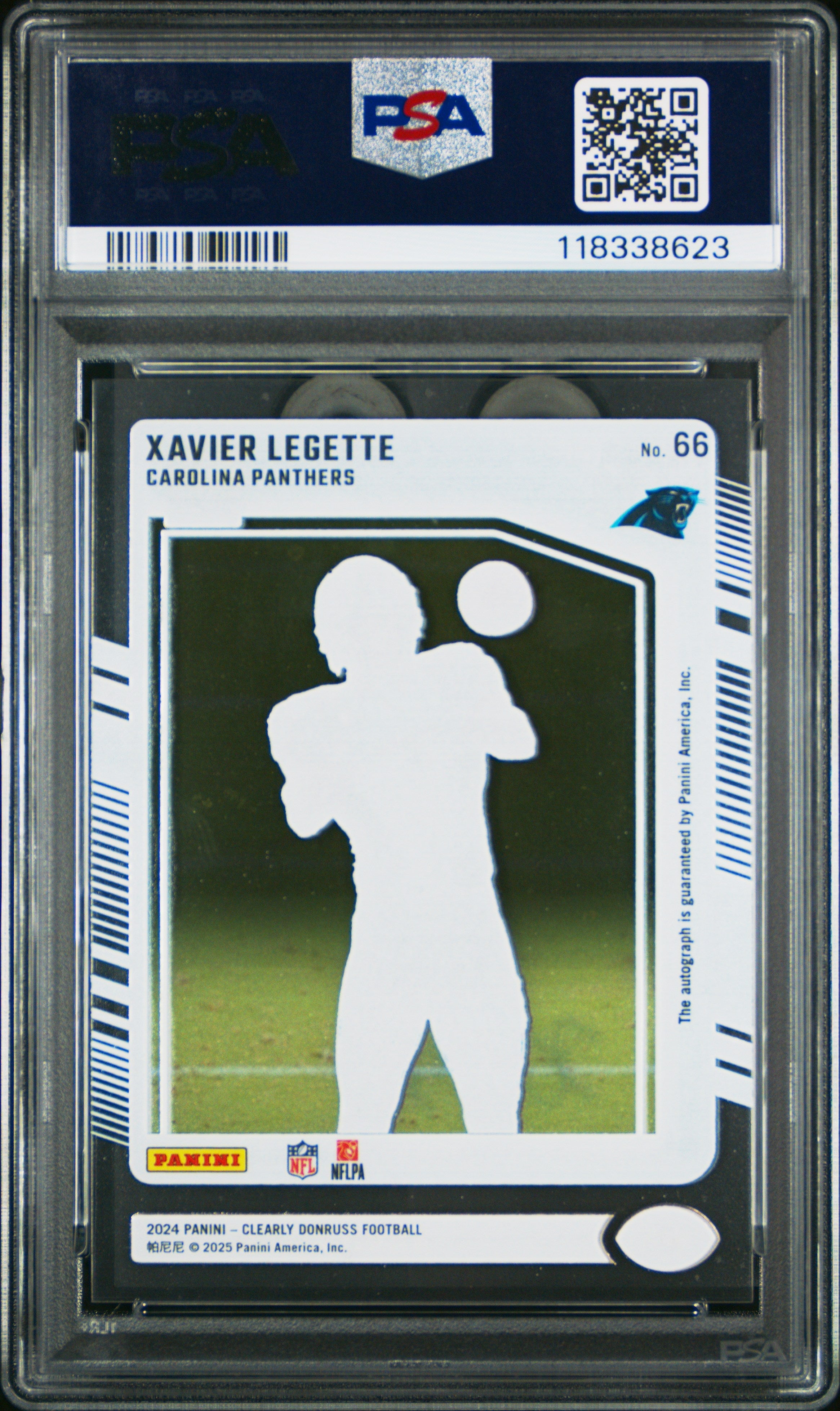 Graded 2024 Panini Clearly Donruss Xavier Legette #66 Autograph  Rookie RC Football Card PSA 10 Gem Mint