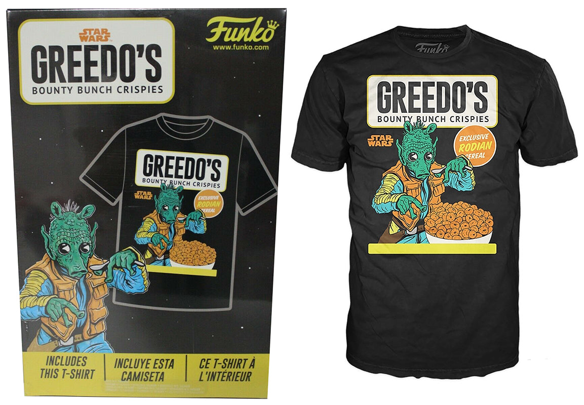 Pop! Tees Greedo's Bounty Bunch Crispies Cereal Tee (Star Wars, Size L) -  Walmart Exclusive **Chase**
