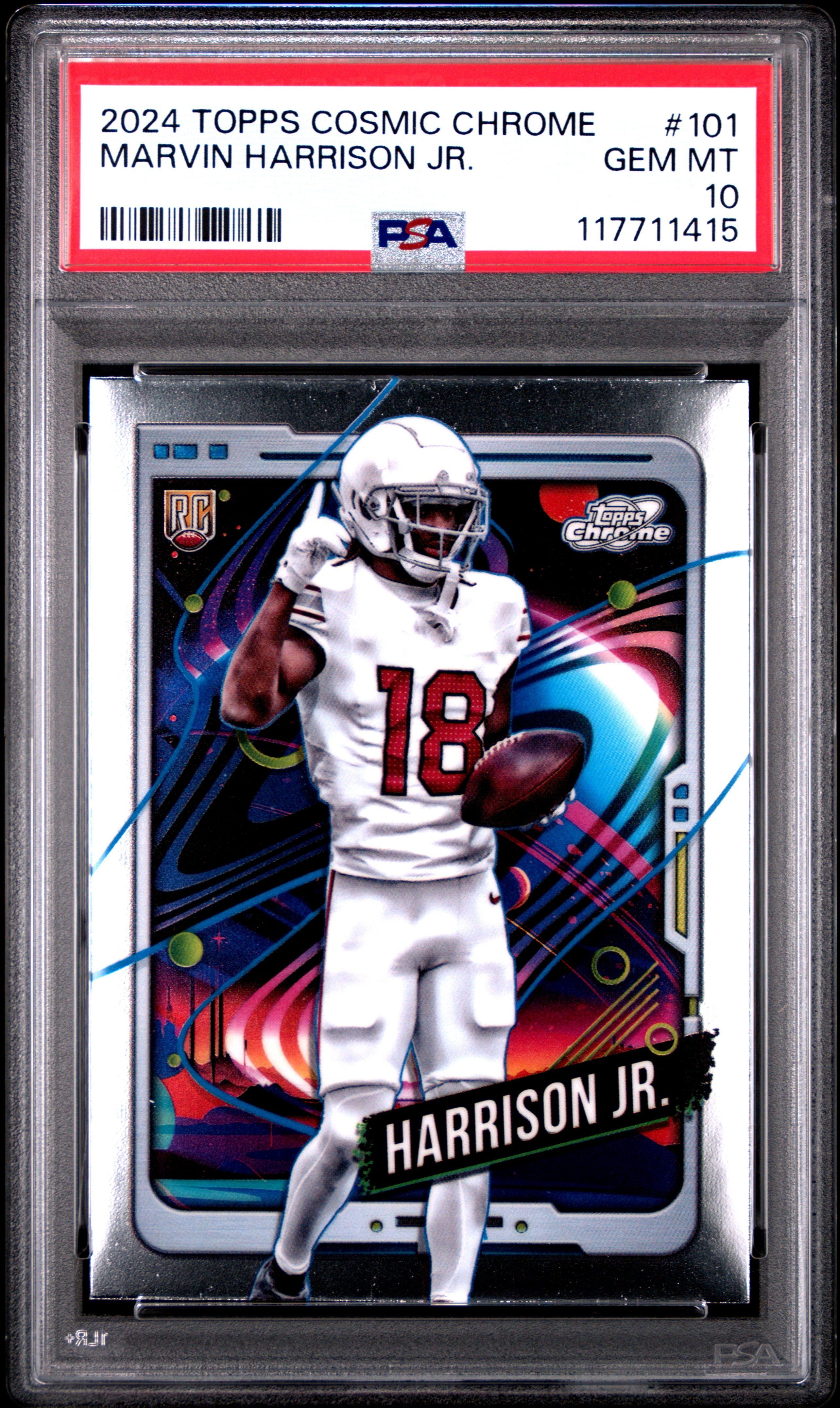 Graded 2024 Topps Cosmic Chrome Marvin Harrison Jr #101 Rookie RC Football Card PSA 10 Gem Mint