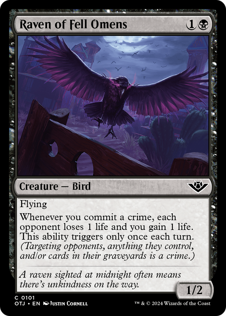 Raven of Fell Omens (OTJ-101) - Outlaws of Thunder Junction Foil