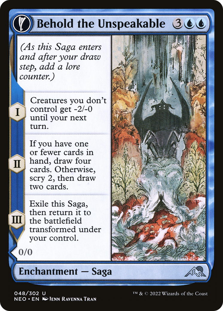 Behold the Unspeakable // Vision of the Unspeakable (NEO-048) - Kamigawa: Neon Dynasty: (fandfc, enchantment)