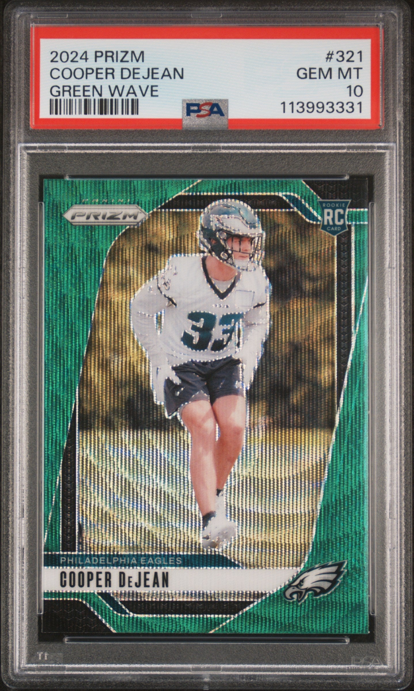 Graded 2024 Panini Prizm Cooper DeJean #321 Green Wave Rookie RC Football Card PSA 10 Gem Mint