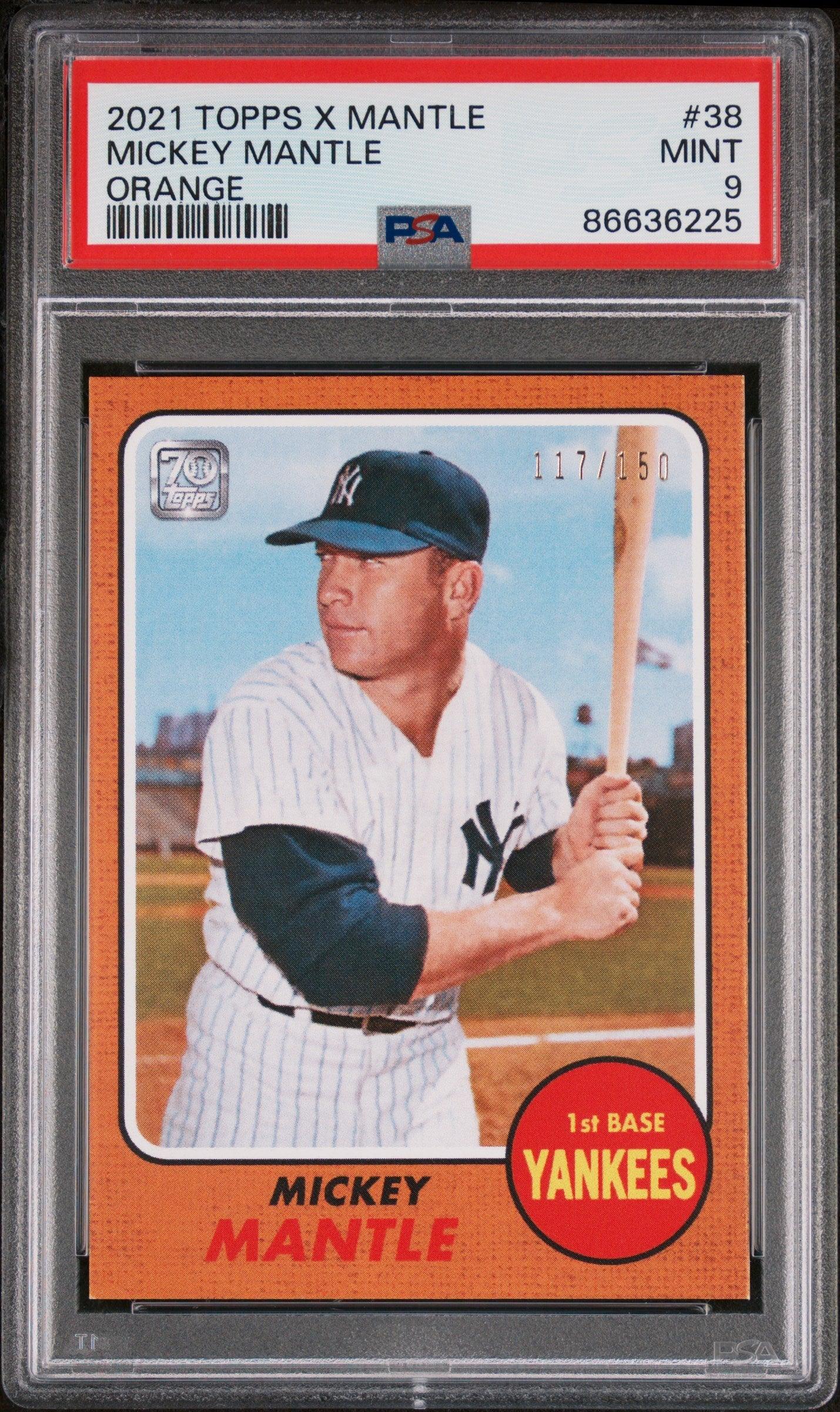 2021 TOPPS X MICKEY MANTLE COLLECTION ORANGE #38 - PSA 9