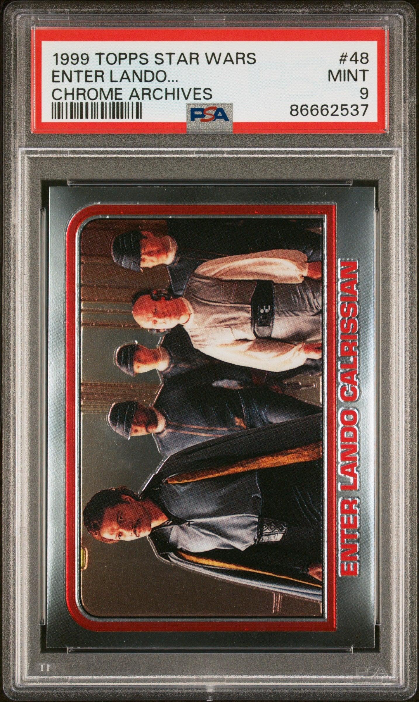 1999 TOPPS CHROME STAR WARS CHROME ARCHIVES ENTER LANDO... CHROME ARCHIVES #48 - PSA 9