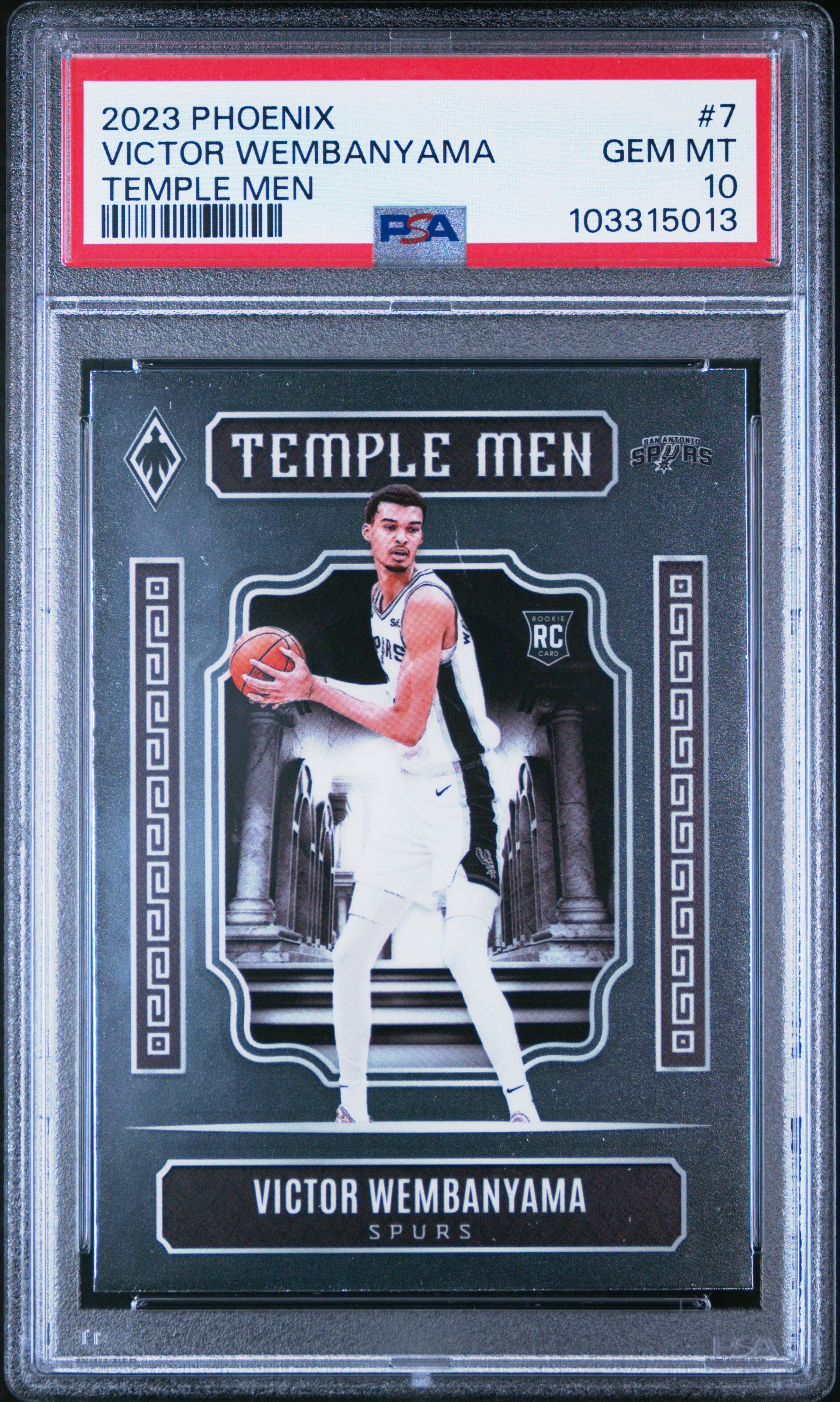 Graded 2023 Panini Phoenix Victor Wembanyama #7 Temple Men Rookie RC Basketball Card PSA 10 Gem Mint