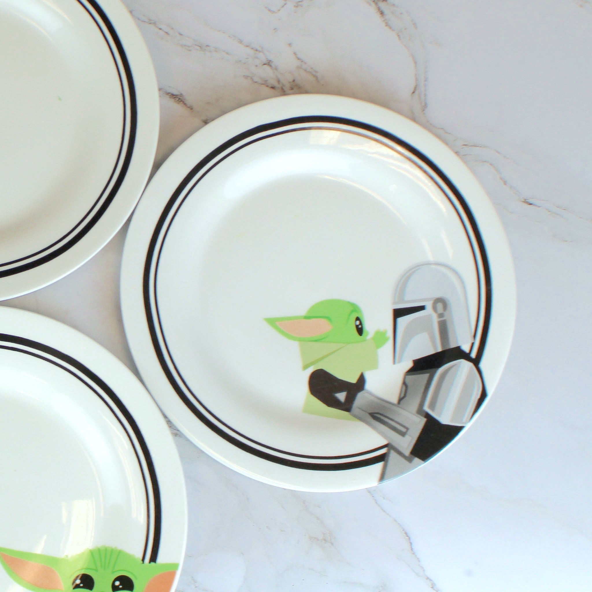 Grogu & Mandalorian Star Wars Ceramic Plate Set 4-Piece