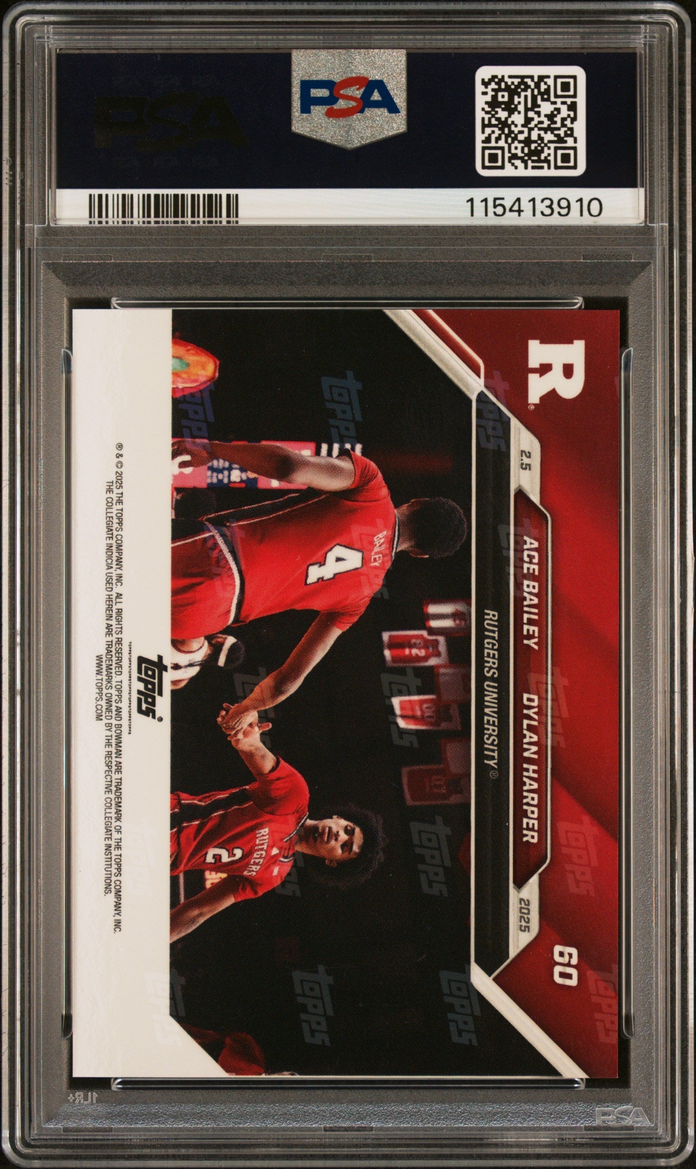 Graded 2024 Topps Bowman U Now Dylan Harper/Ace Bailey #60 Rookie RC Basketball Card PSA 9 Mint