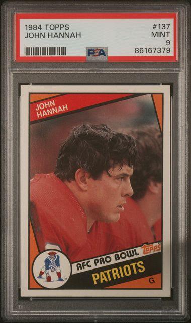 Graded 1984 Topps John Hannah #137 Football Card PSA 9 Mint