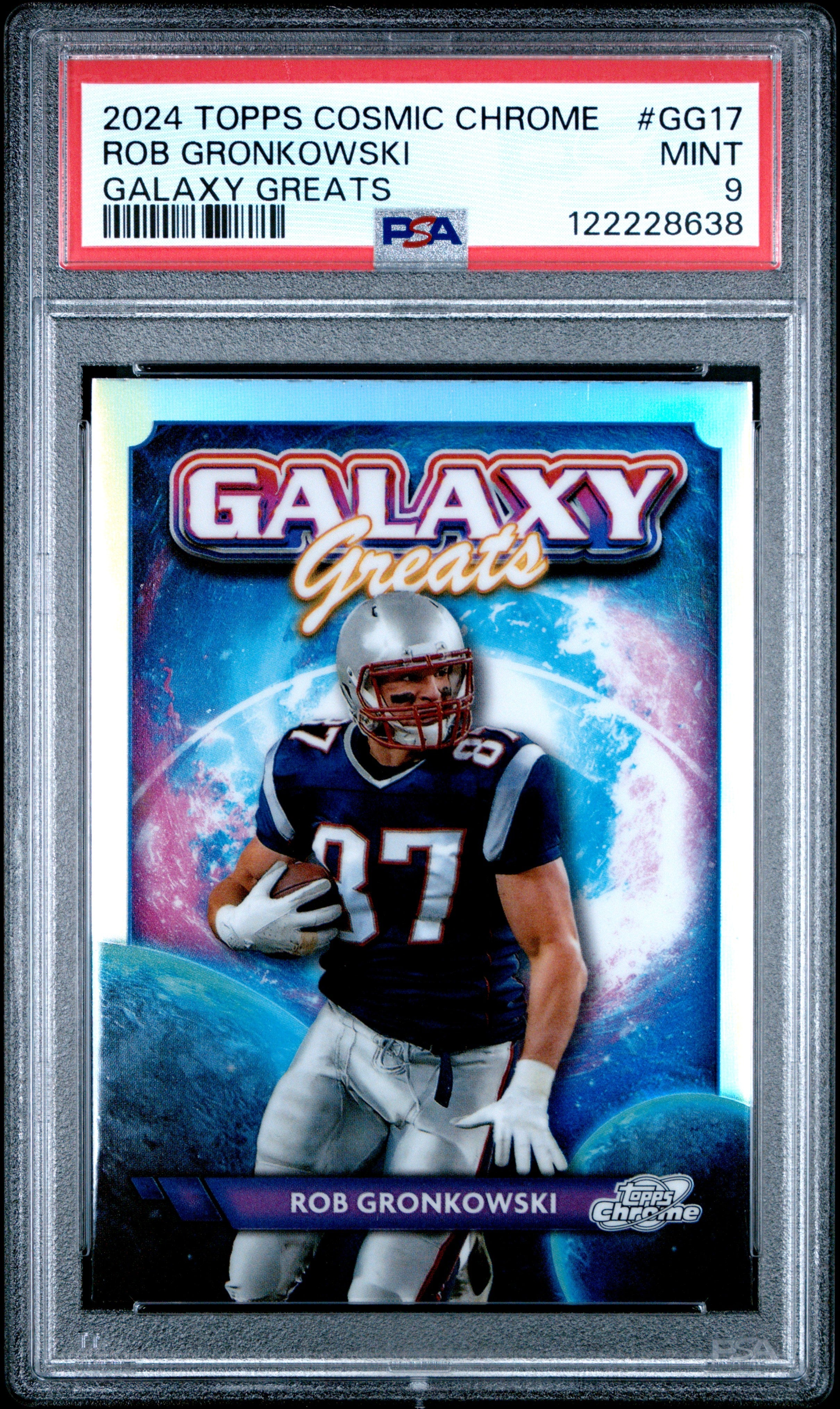Graded 2024 Topps Cosmic Chrome Rob Gronkowski #GG17 Galaxy Greats Football Card PSA 9 Mint