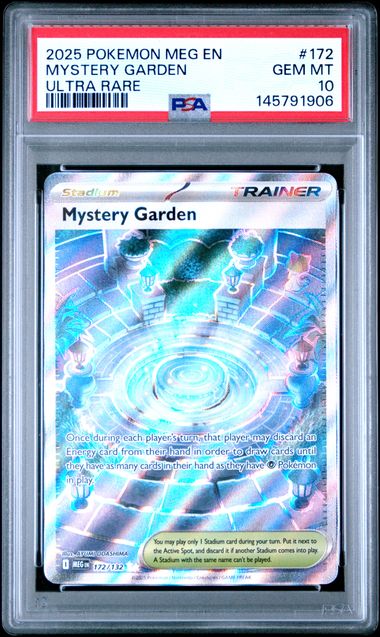 2025 POKEMON MEG EN-MEGA EVOLUTION #172 MYSTERY GARDEN ULTRA RARE PSA GEM MT 10