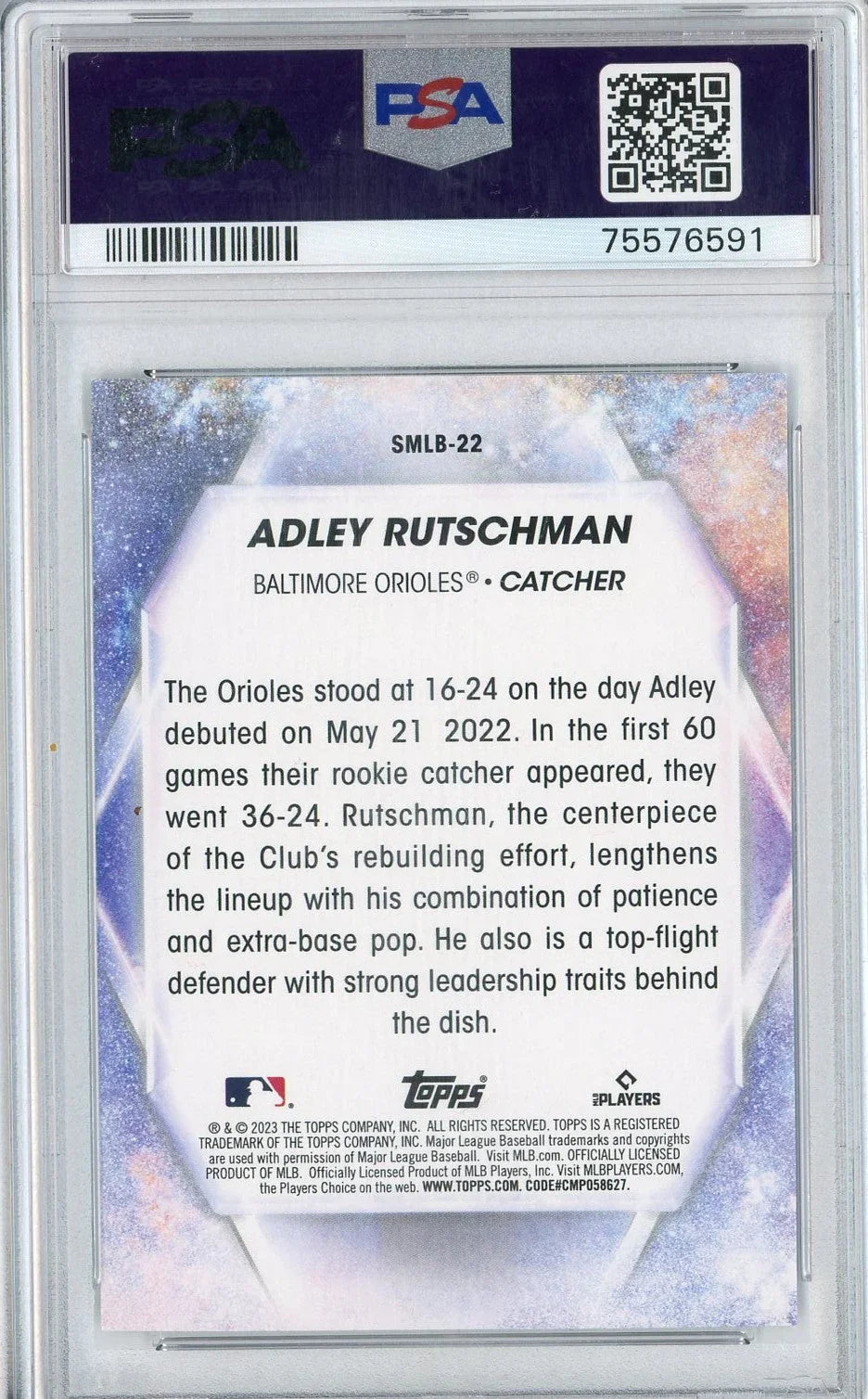 Graded 2023 Topps Adley Rutschman #SMLB22 Stars Of The MLB Rookie RC Baseball Card PSA 10 Gem Mint