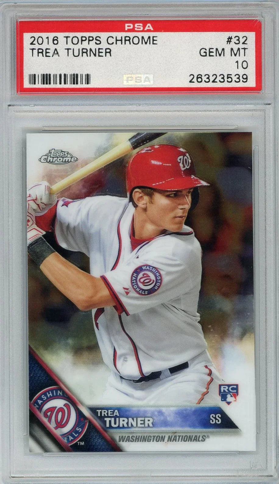 Graded 2016 Topps Chrome Trea Turner #32 Rookie RC Baseball Card PSA 10 Gem Mint