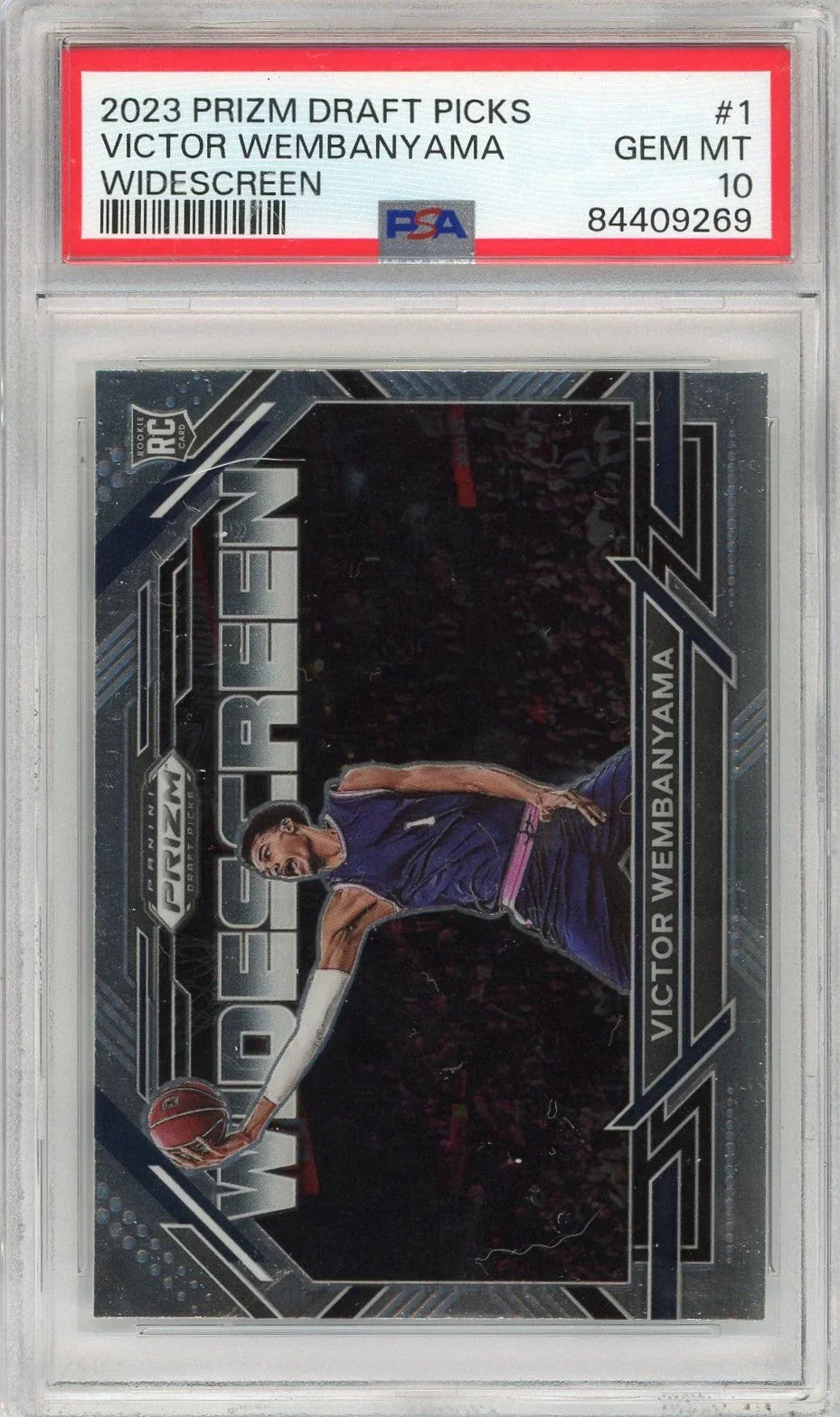 Graded 2023 Prizm Draft Picks Victor Wembanyama #1 Widescreen Rookie RC Basketball Card PSA 10 Gem Mint