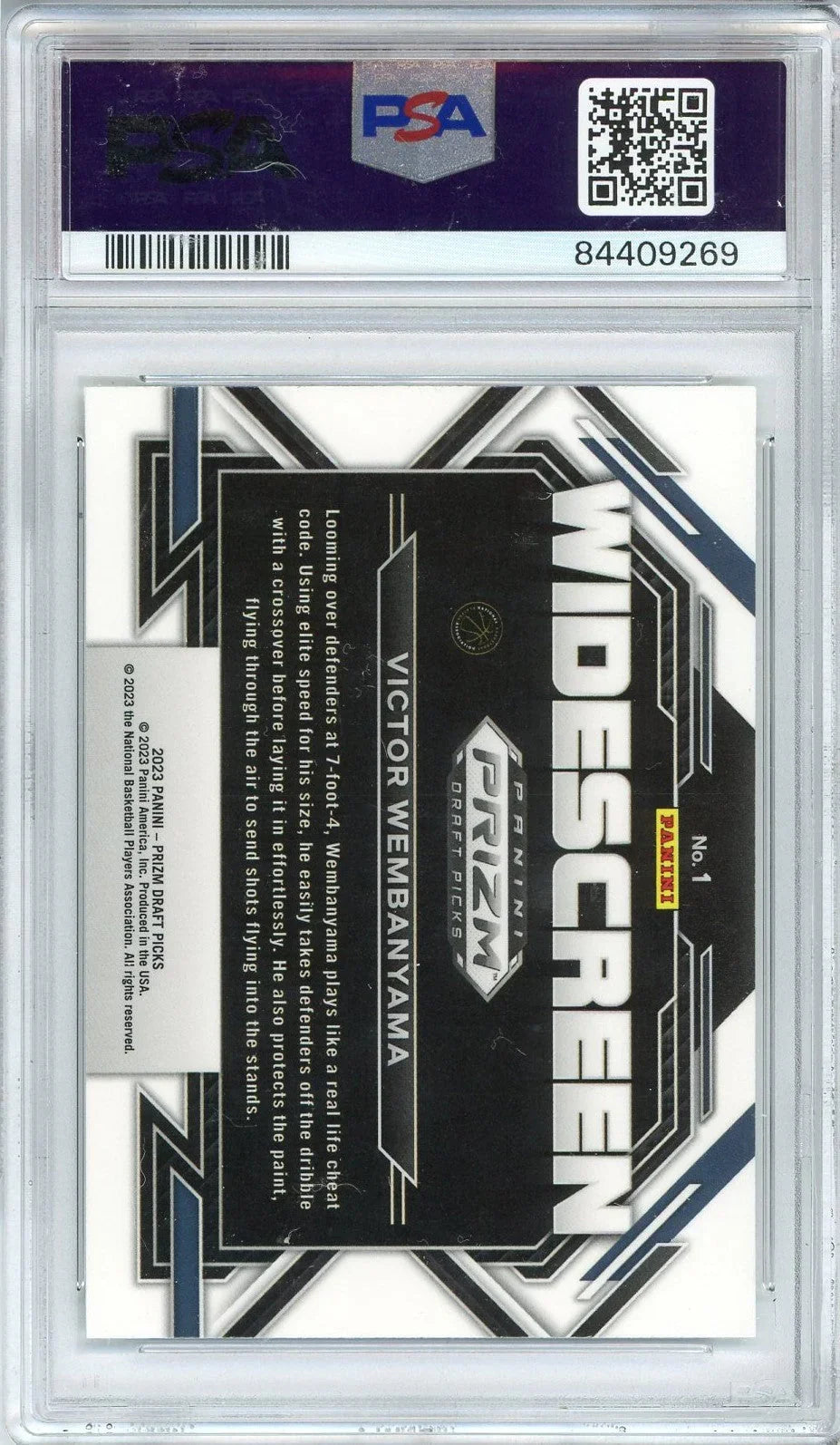 Graded 2023 Prizm Draft Picks Victor Wembanyama #1 Widescreen Rookie RC Basketball Card PSA 10 Gem Mint