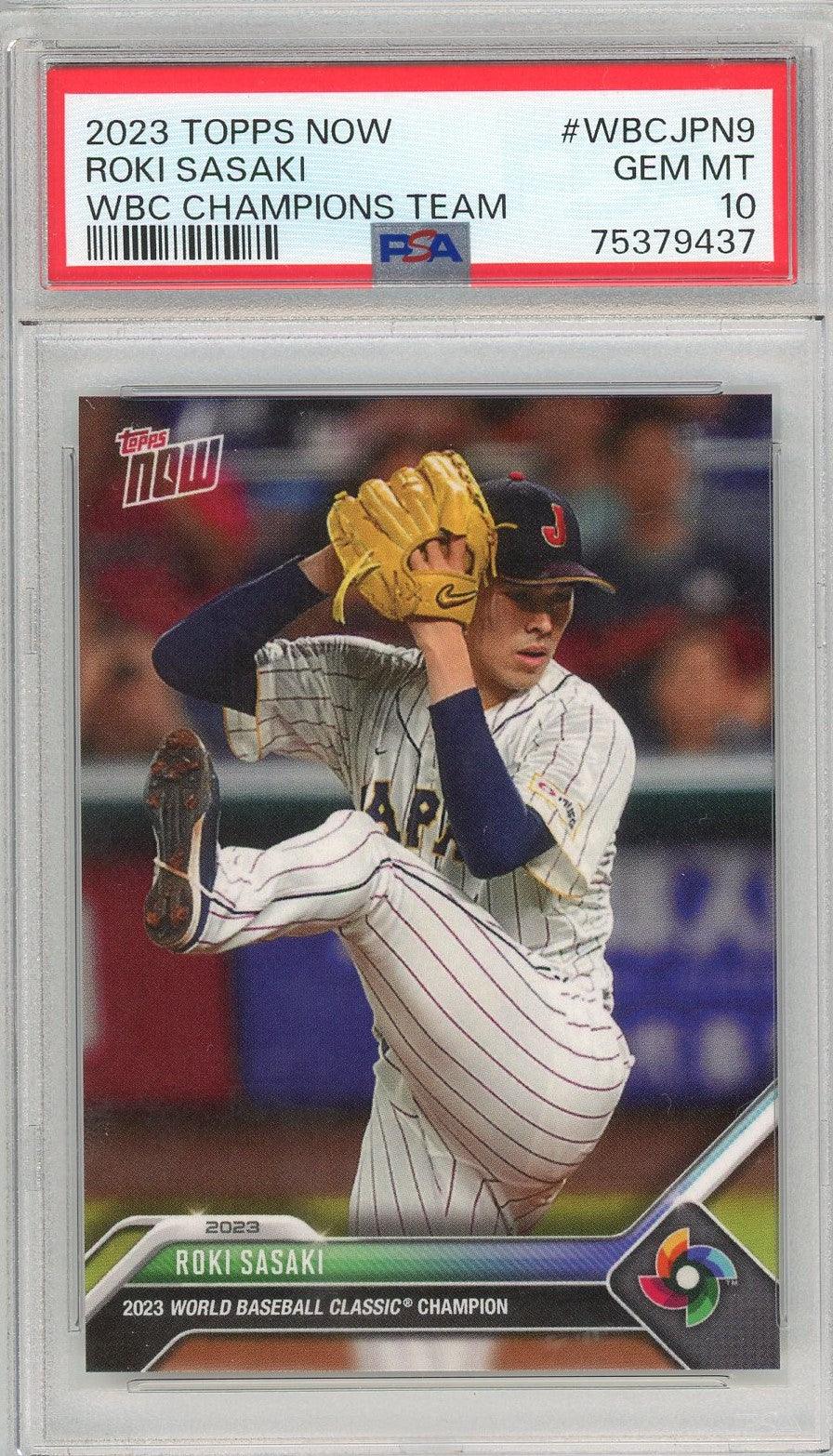 Graded 2023 Topps Now Roki Sasaki #WBCJPN9 WBC Champions Team Rookie RC Baseball Card PSA 10 Gem Mint