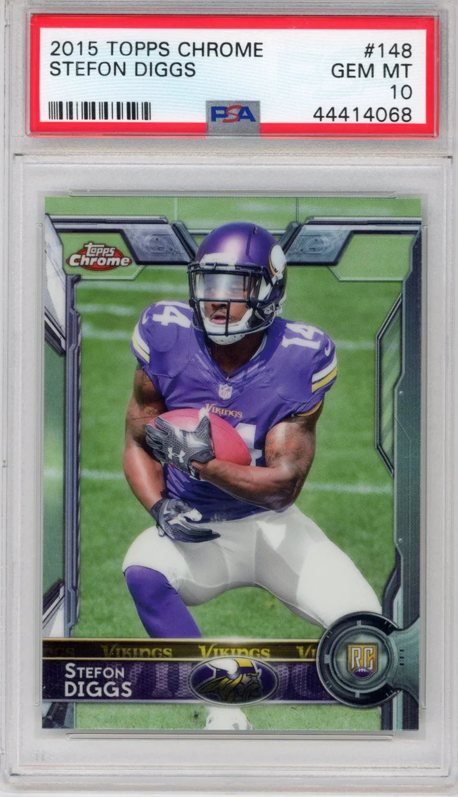 Graded 2015 Topps Chrome Stefon Diggs #148 Rookie RC Football Card PSA 10 Gem Mint