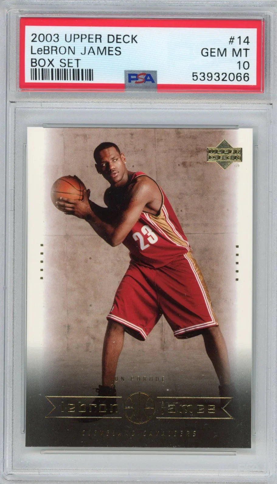 Graded 2003-04 Upper Deck LeBron James #14 Box Set Rookie RC Basketball Card PSA 10 Gem Mint