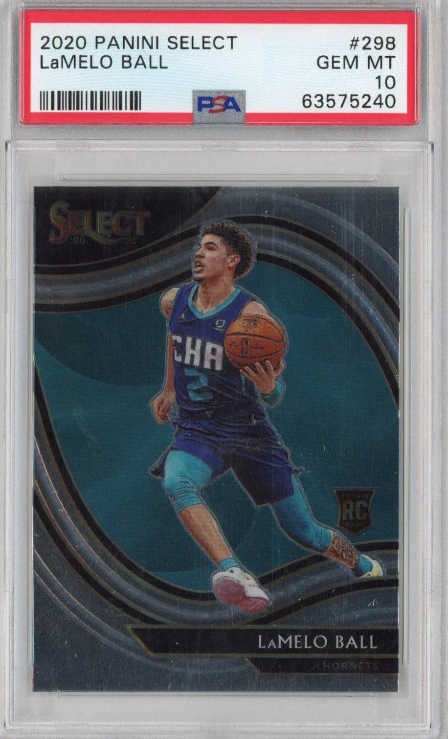 Graded 2020-21 Panini Select LaMelo Ball #298 Courtside Rookie RC Basketball Card PSA 10 Gem Mint
