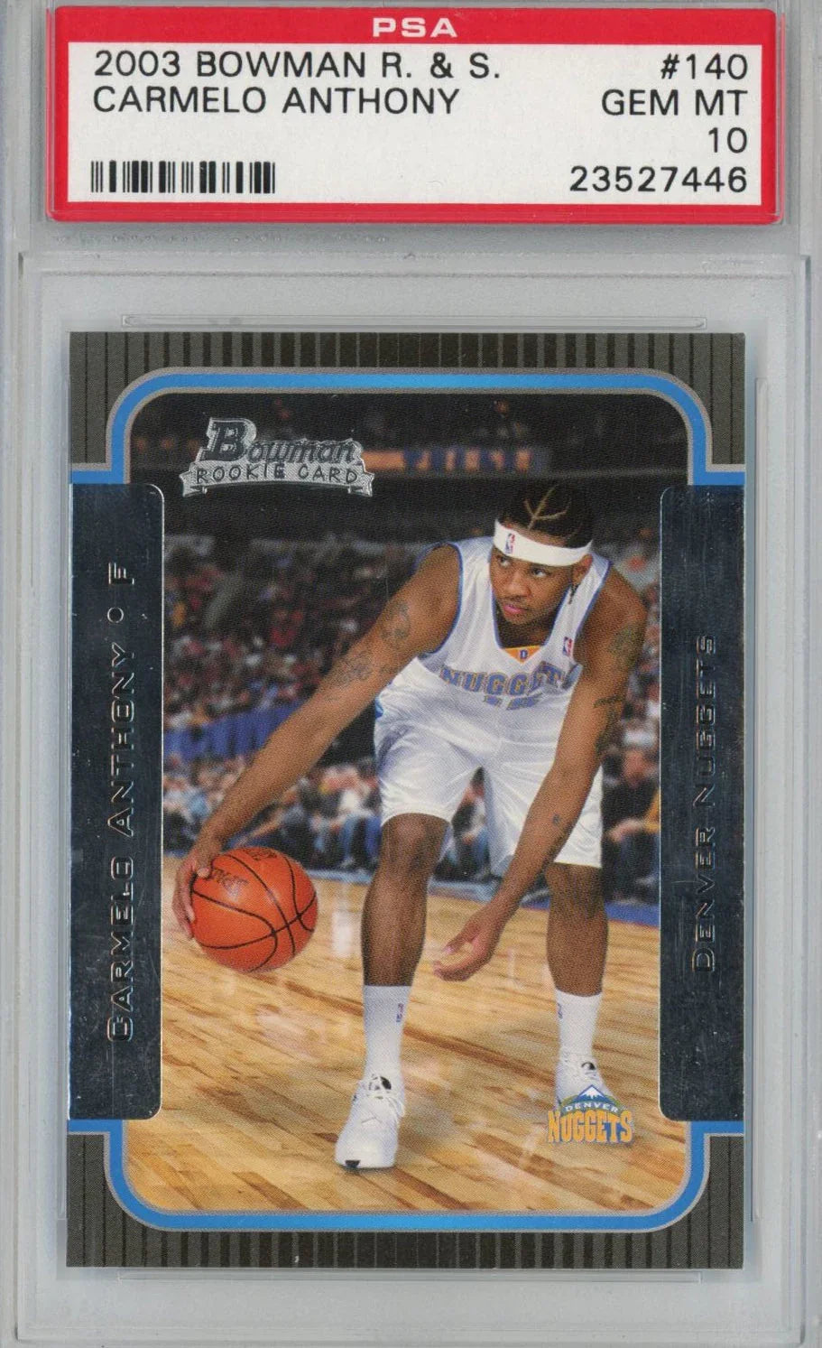 Graded 2003-04 Bowman Rookies & Stars Carmelo Anthony #140 Rookie RC Basketball Card PSA 10 Gem Mint