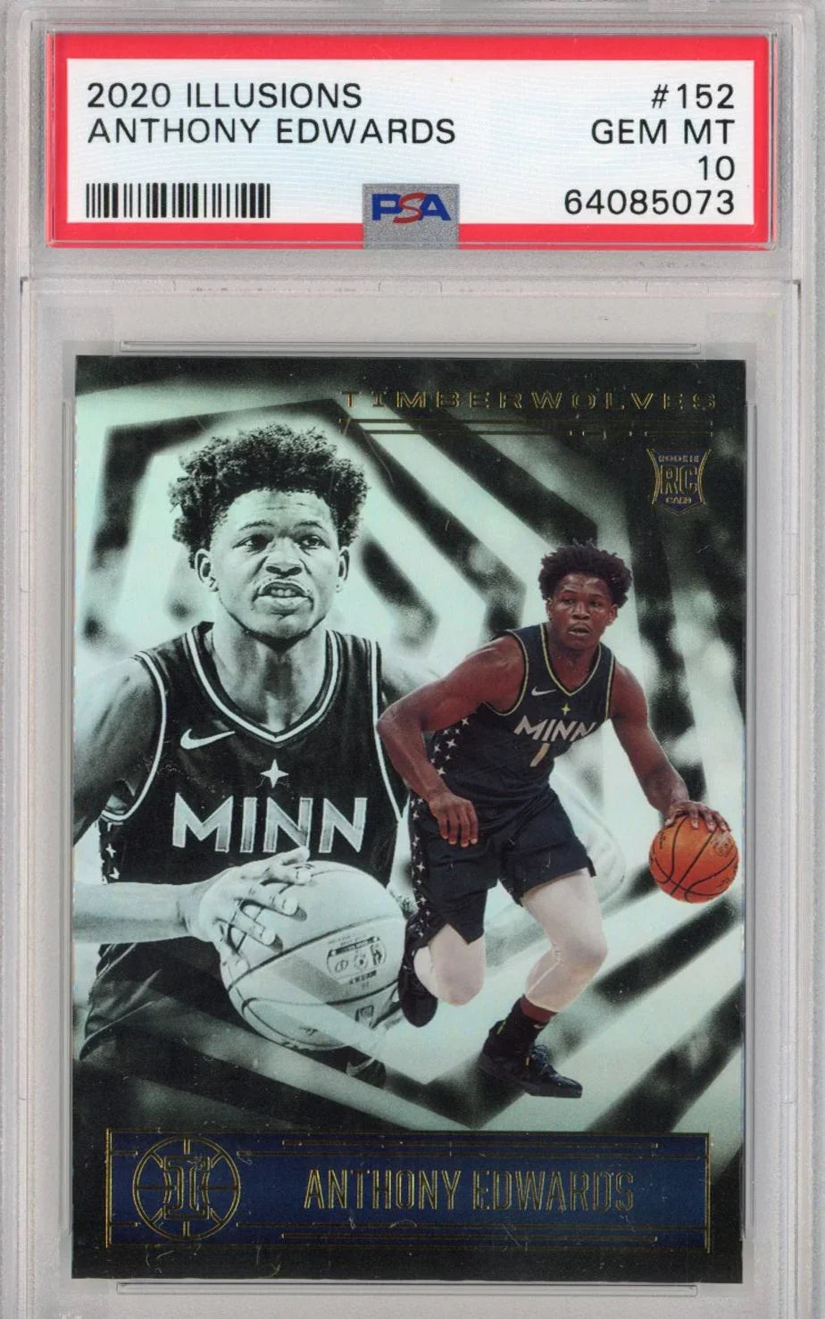 Graded 2020-21 Panini Illusions Anthony Edwards #152 Rookie RC Basketball Card PSA 10 Gem Mint
