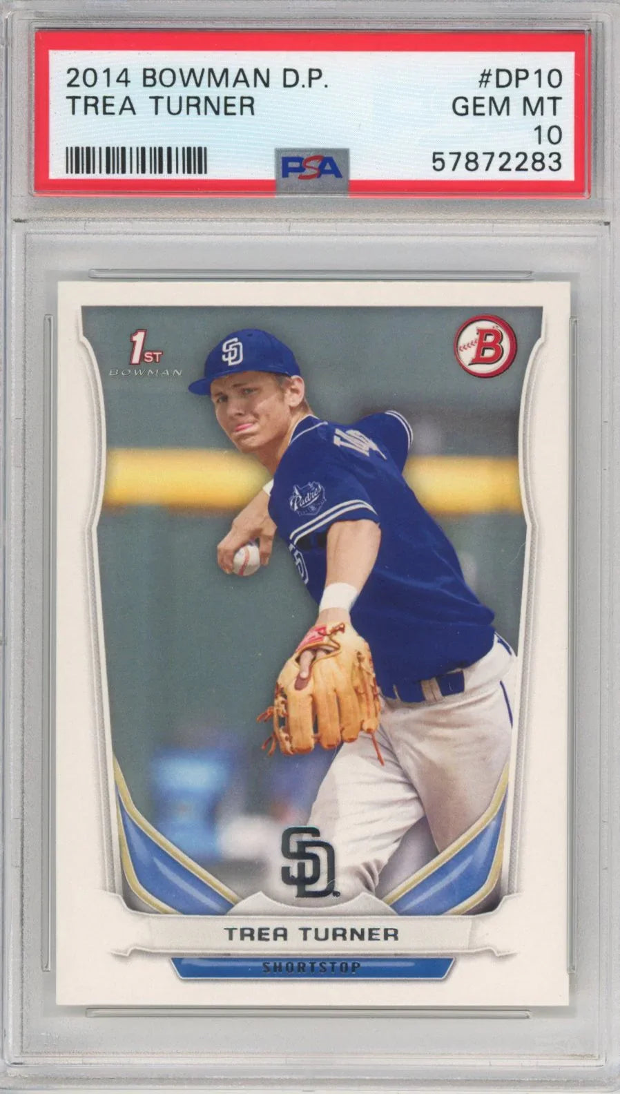 Graded 2014 Bowman Draft Picks Trea Turner #DP10 Rookie RC Baseball Card PSA 10 Gem Mint