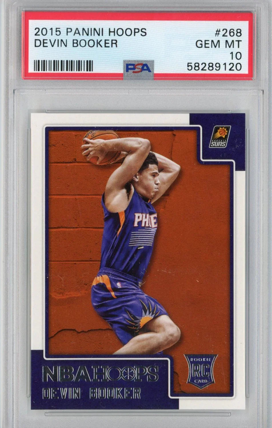 Graded 2015-16 Panini Hoops Devin Booker #268 Rated Rookie RC Basketball Card PSA 10 Gem Mint
