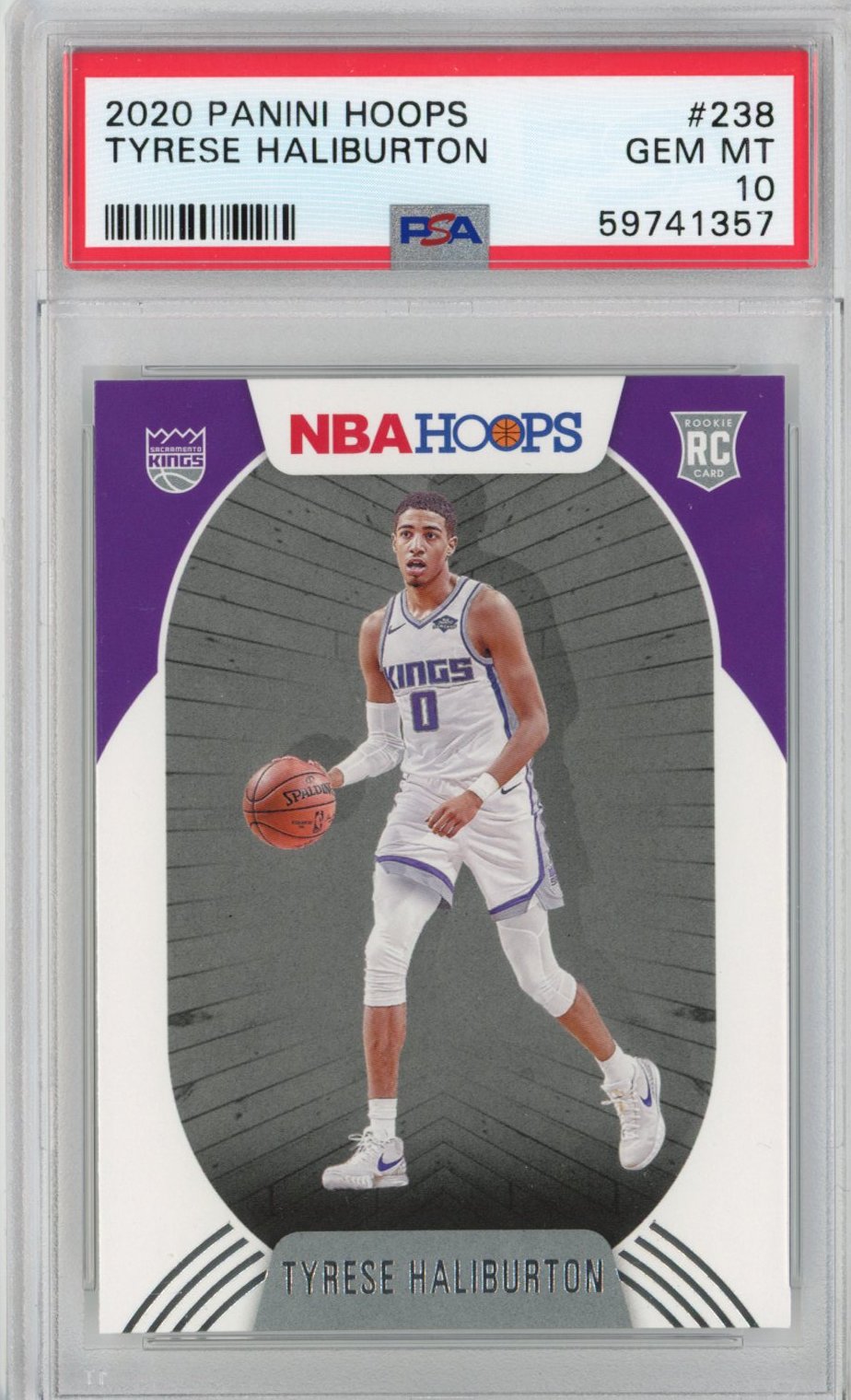 Graded 2020-21 Panini Hoops Tyrese Haliburton #238 Rookie RC Basketball Card PSA 10 Gem Mint
