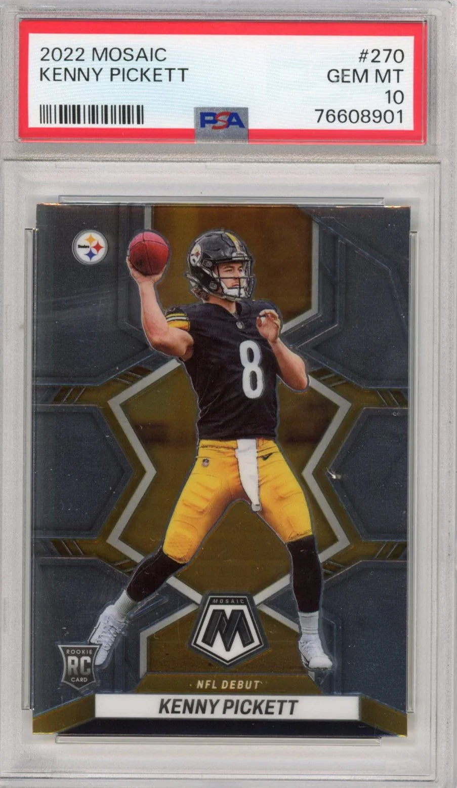 Graded 2022 Panini Mosaic Kenny Pickett #270 Rookie RC Football Card PSA 10 Gem Mint