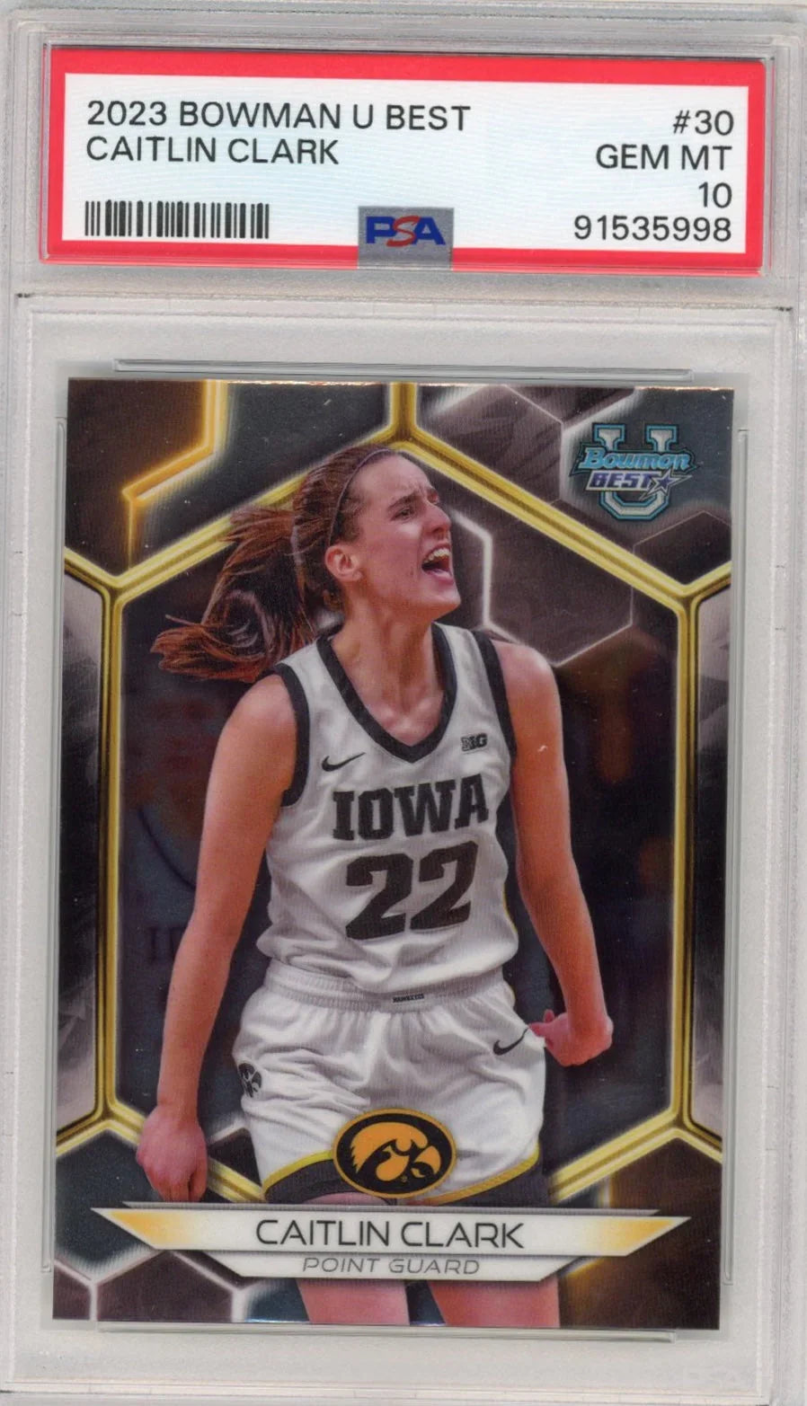 Graded 2023 Topps Bowman U Best Caitlin Clark #30 Rookie RC Basketball Card PSA 10 Gem Mint
