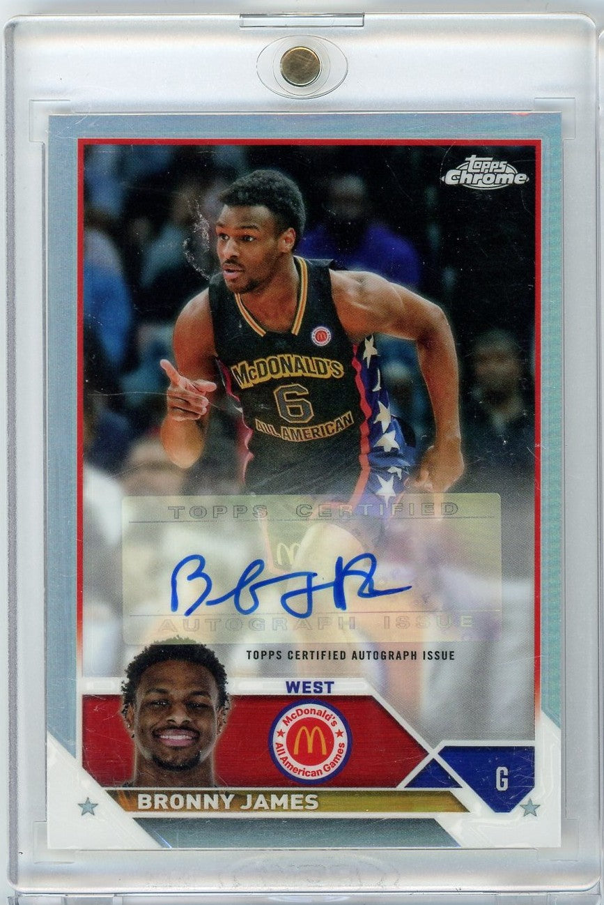 2023 Topps Chrome McDonald's All American Refractor Bronny James #CA-BJ Autograph Rookie RC Basketball Card