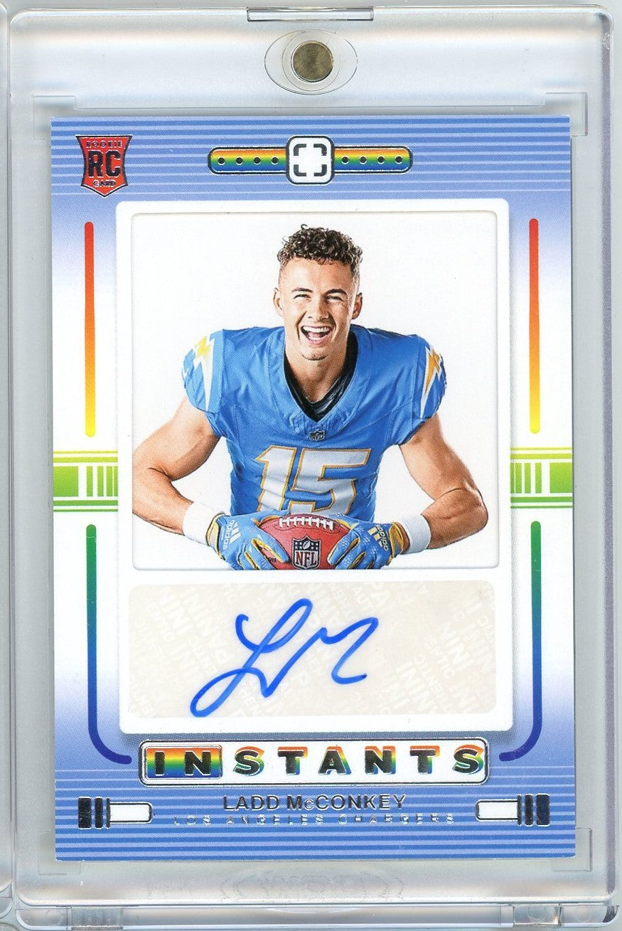 2024 Panini Photogenic Ladd McConkey #RIS-LMC Autograph Rookie RC Football Card