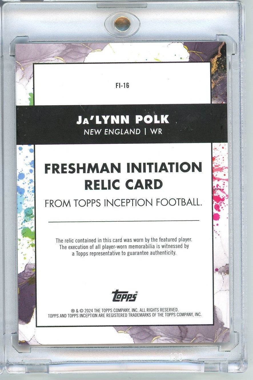 2024 Topps Inception Freshman Initiation Ja'Lynn Polk #FI-16 /75 Relic Rookie RC Football Card