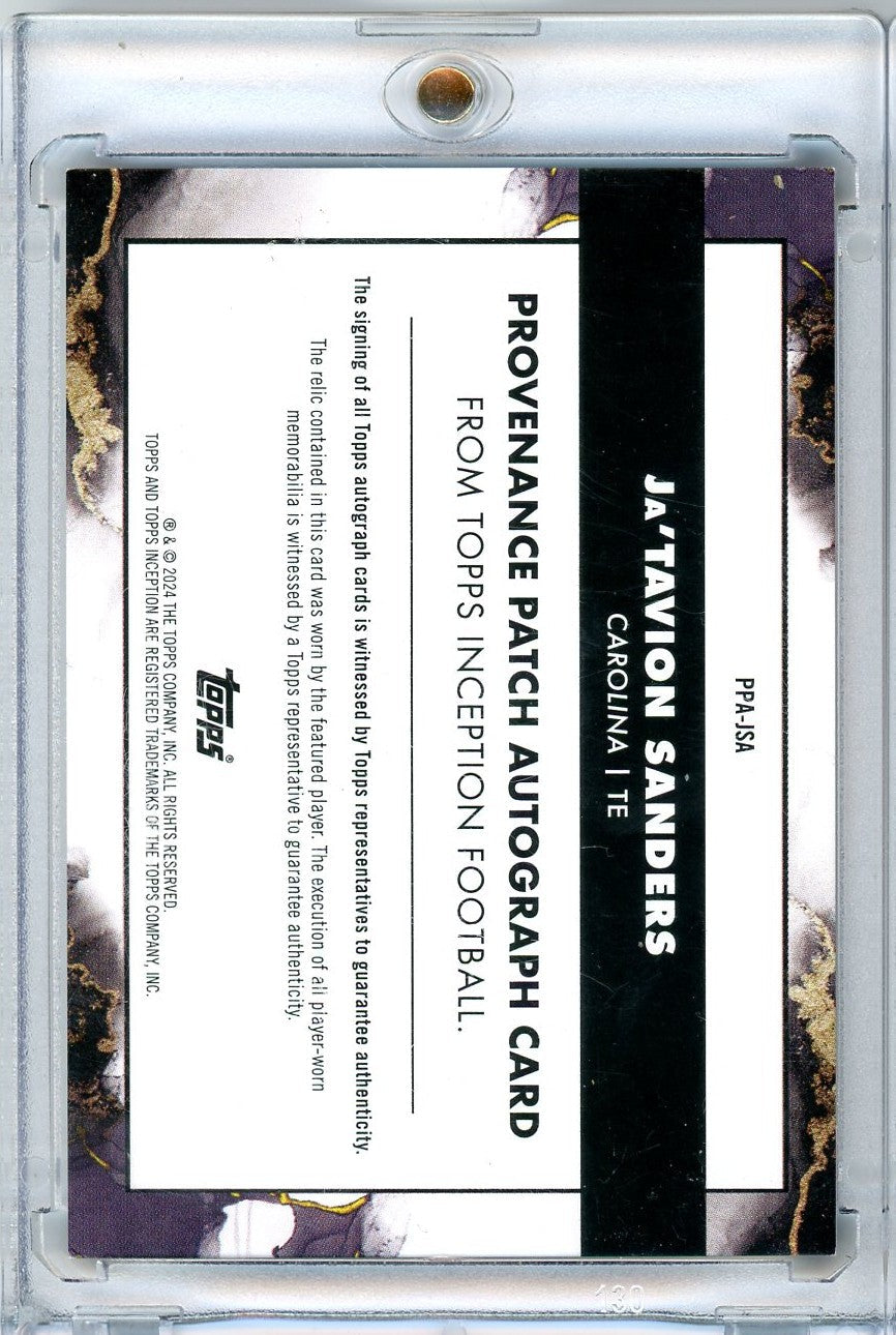 2024 Topps Inception Ja'Tavion Sanders #PPA-JSA /20 Autographed Rookie RC Football Card