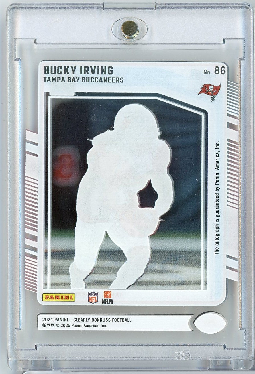 2024 Panini Clearly Donruss Bucky Irving #86 Autograph Rookie RC Football Card