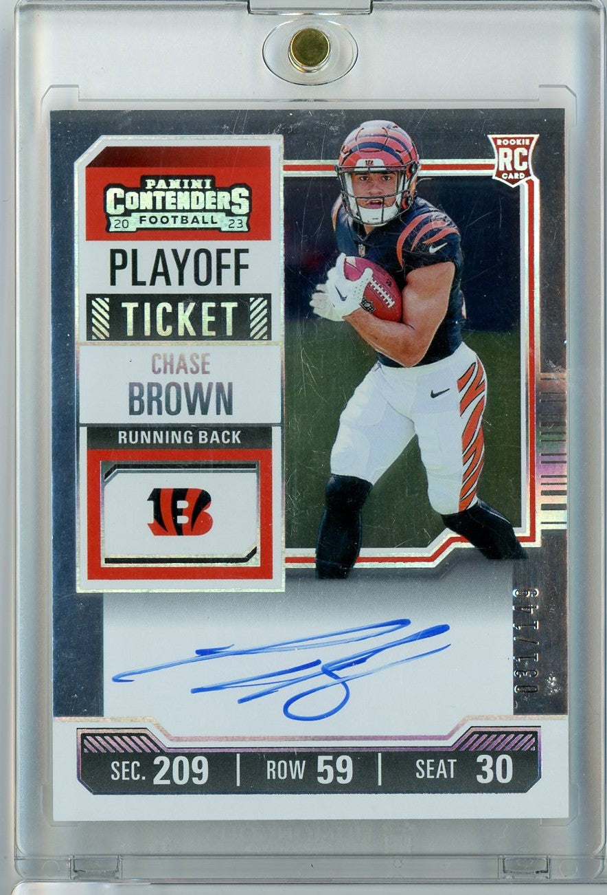 2023 Panini Contenders Playoff Ticket Chase Brown #105  /149 Auto Rookie RC Football Card