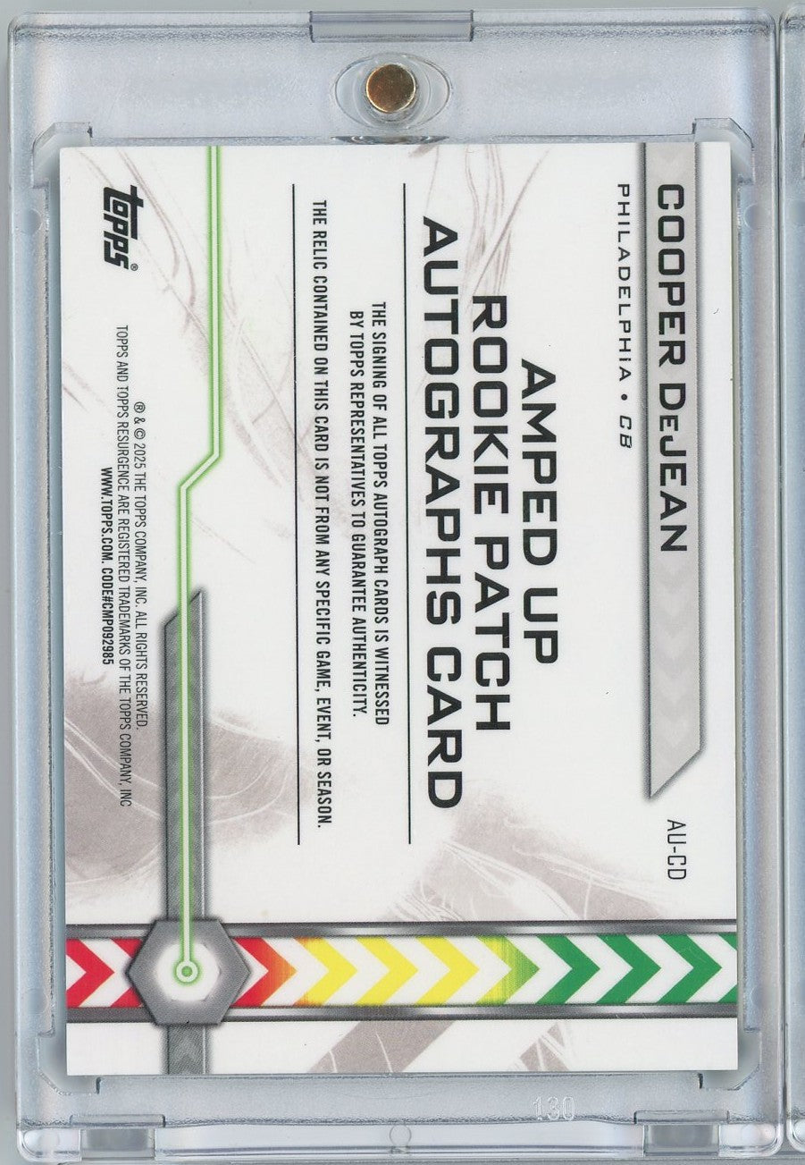 2024 Topps Resurgence Amped Up Green Cooper DeJean #AU-CD 01/15 RPA Auto Rookie RC Football Card