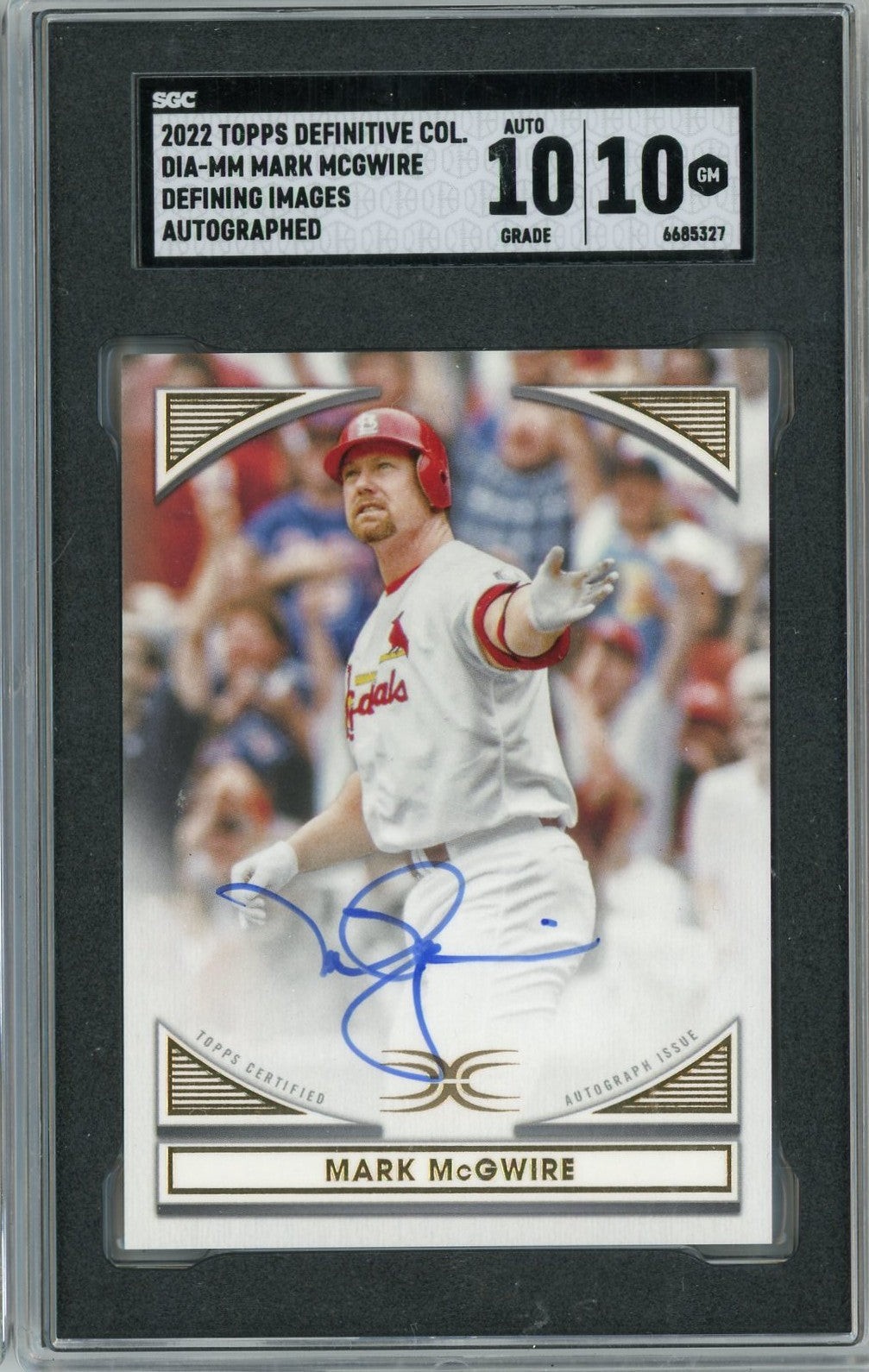 Graded 2022 Topps Definitive Collection Defining Images Mark McGwire #DIA-MM Auto Baseball Card SGC 10 Auto 10