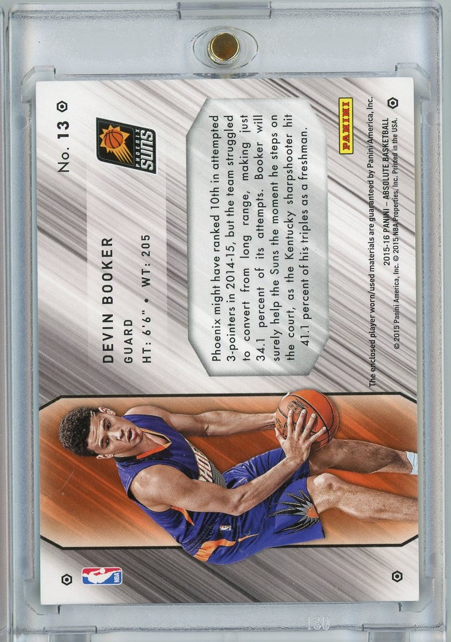 2015 Panini Absolute Devin Booker #13 13/25 Tools of the Trade Player Worn Relic Rookie RC Basketball Card