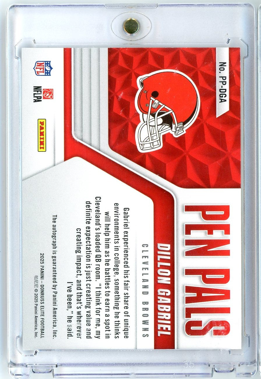2025 Donruss Elite Pen Pals Dillon Gabriel #PPDGA Auto Rookie RC Football Card