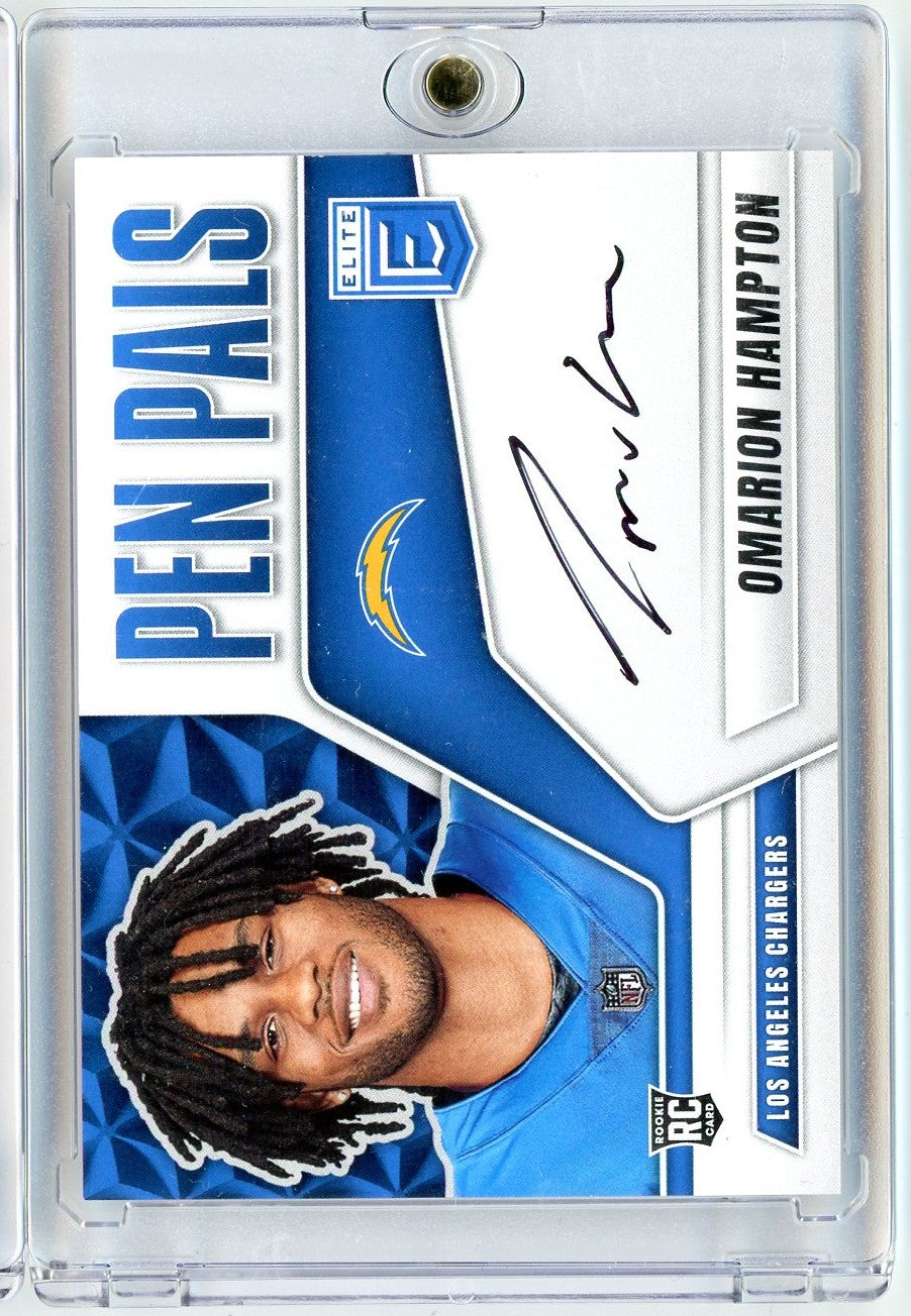 2025 Donruss Elite Pen Pals Omarion Hampton #PPOHA Auto Rookie RC Football Card
