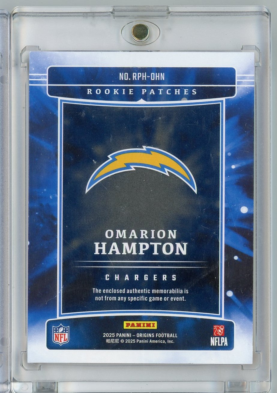 2025 Panini Origins Omarion Hampton #RPHOHN /75 Rookie Patches Relic Rookie RC Football Card