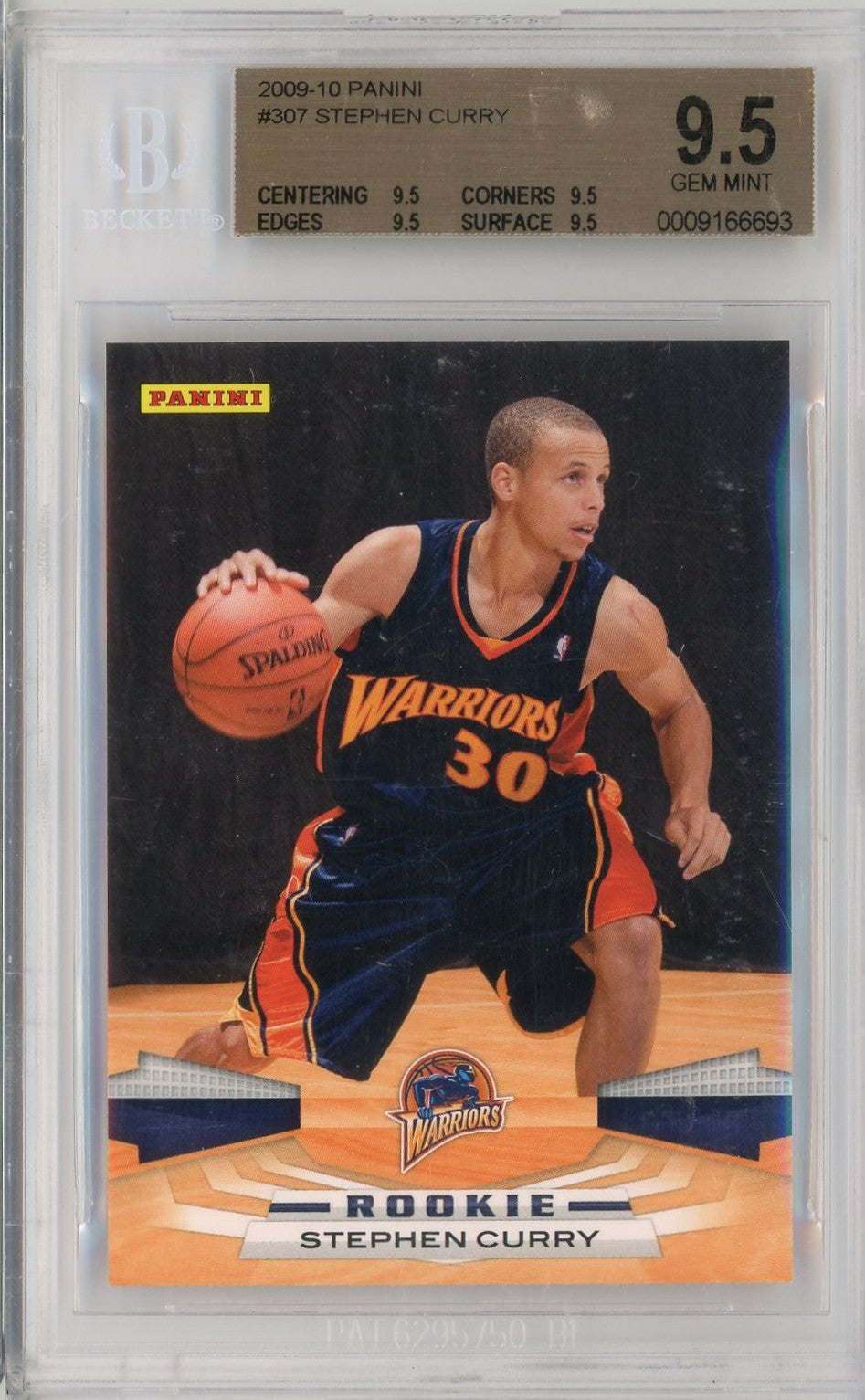 Graded 2009 Panini Stephen Steph Curry #307 Rookie RC Basketball Card BGS 9.5 Gem Mint