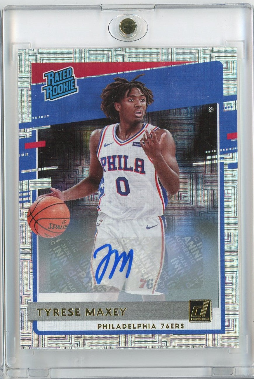 2020 Panini Donruss Tyrese Maxey #211 Signature Choice Autograph Rookie RC Basketball Card